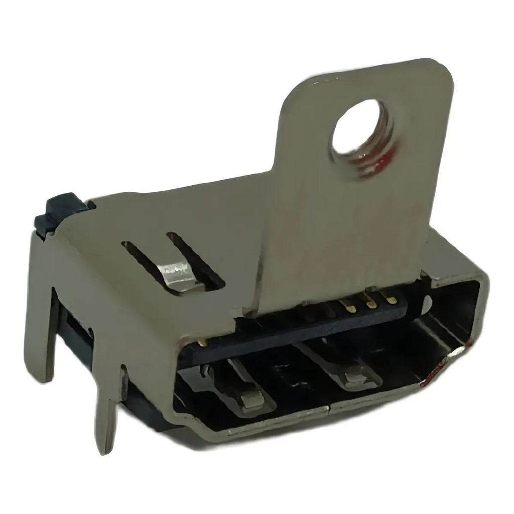 Conector Hdmi Fêmea Com Suporte Para Parafuso 4 Terminais