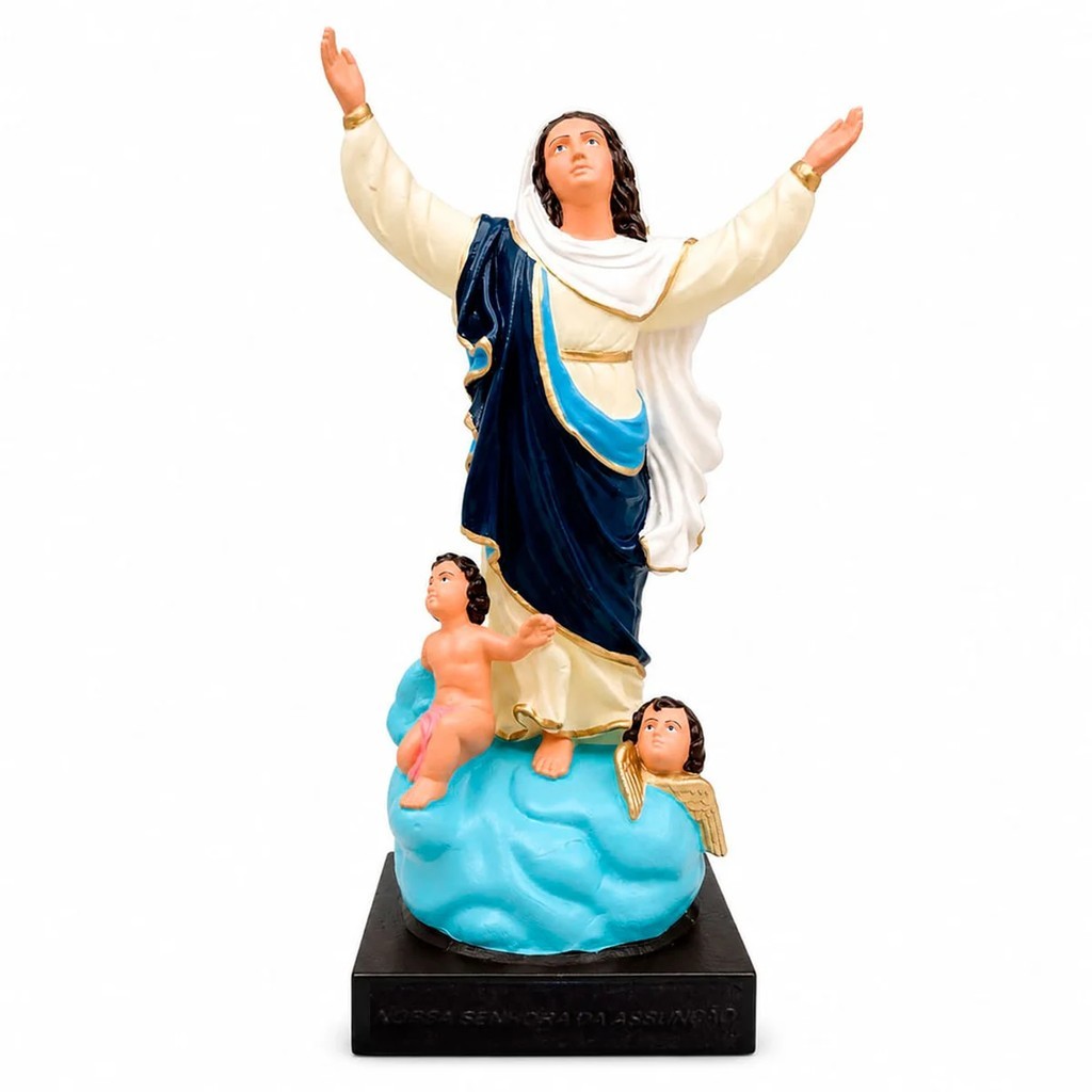 Imagem de Nossa Senhora da Assunção de Borracha Inquebrável Estátua Virgem Maria Católica Sacra 40cm