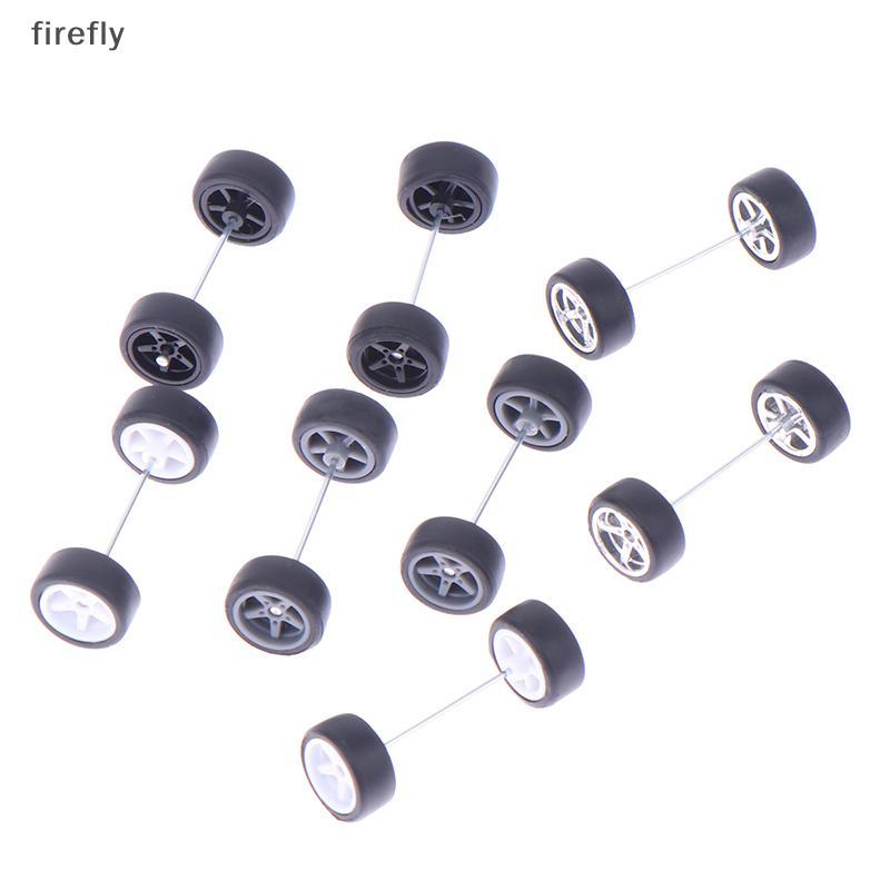 [Firefly] 1 Conjunto De Rodas De Carro DIY Racing 1 : 64 Para Pneu De Borracha Com Modelo De Eixo De Roda Peça Modificad
