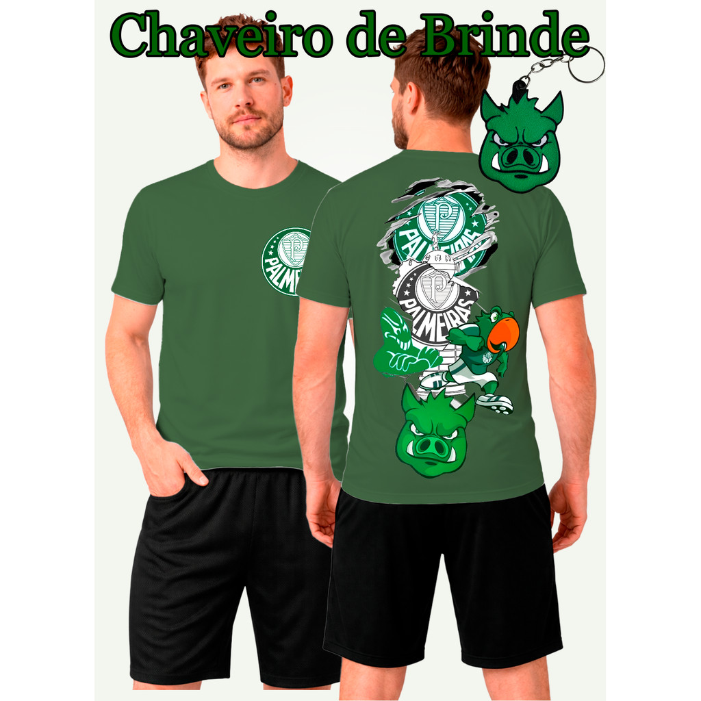 Camiseta verde personalizada futebol time 100% algodao confortavel