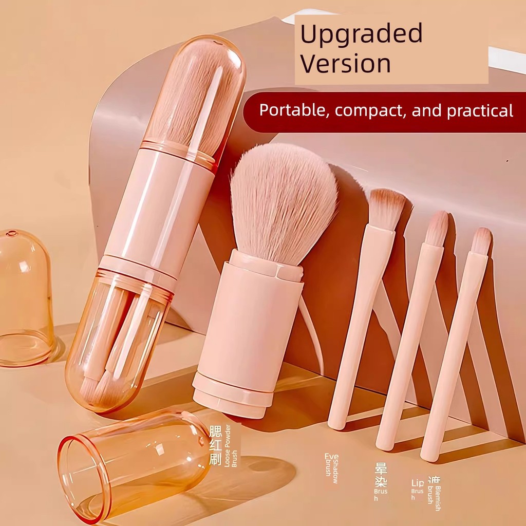 kit pincel maquiagem profissional kit pincel maquiagem Pincel de maquiagem portátil quatro-em-um multifuncional Blush es