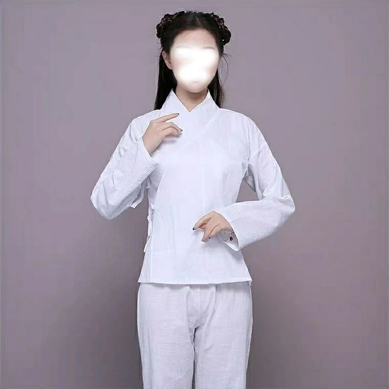 Pijamas antigos forro feminino roupas palácio Ming feito Hanfu unissex roupas de casa roupas médias roupas de meditação