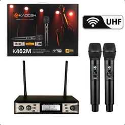 Microfone Sem Fio Kadosh K402 M Duplo de Mão UHF