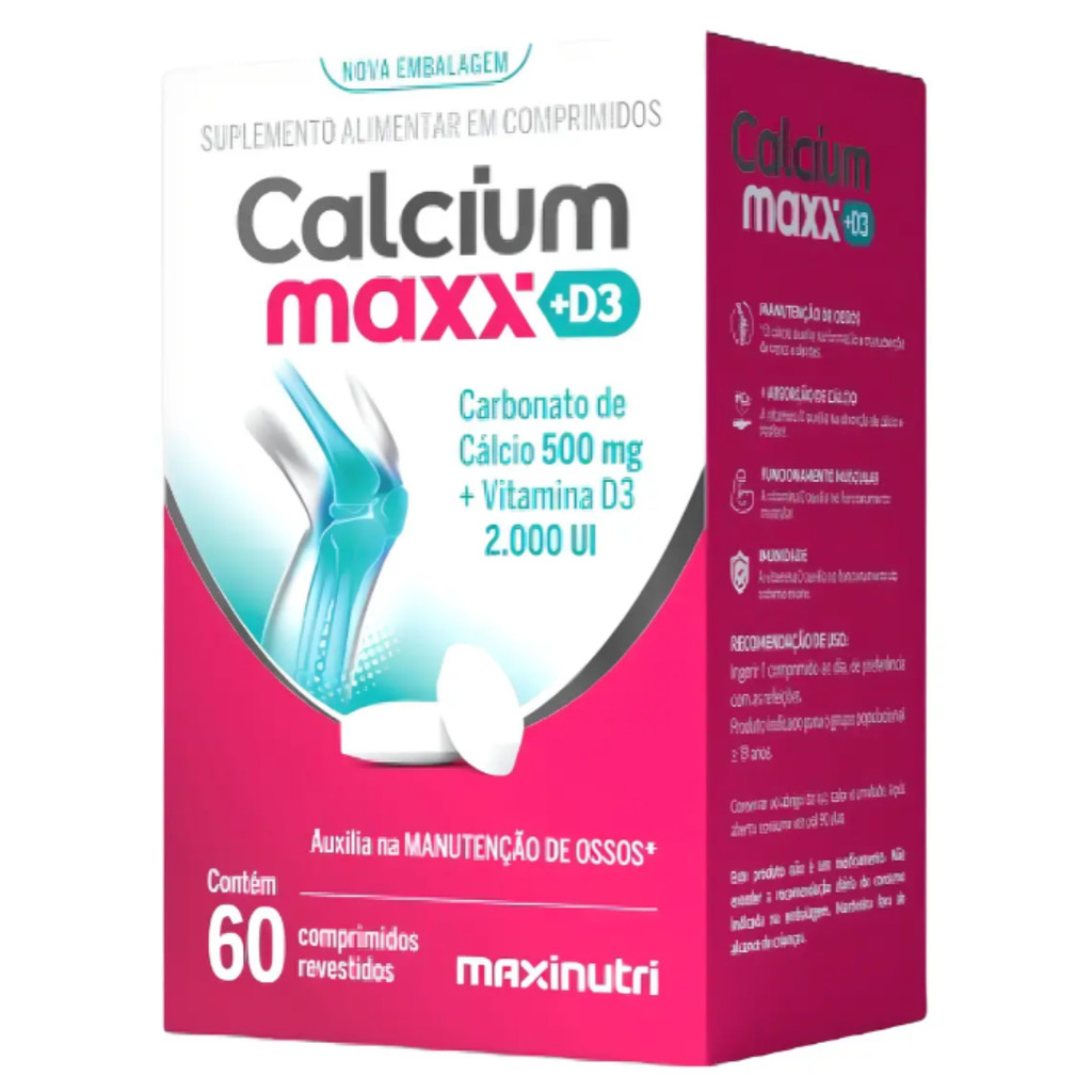 Cálcio + Vitamina D3 Calcium Maxx D3 60Comprimidos Maxinutri
