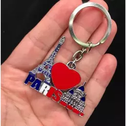 Kit com 12 Chaveiros em Metal Atacado Eu Amo Paris