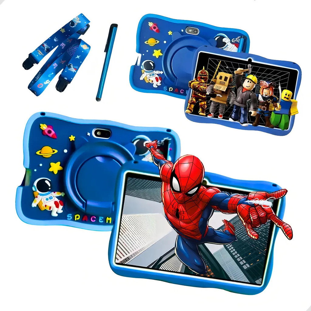 Tablet Infantil Kids Educativo Astronauta Rosa/azul 128gb Cor Azul