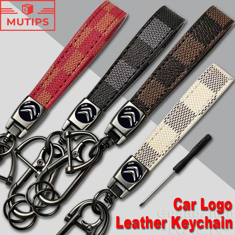 Chaveiro De Couro Com Logotipo Do Carro Citroen , Porta-Chaves Da Moda , Motocicleta Para C4 Pallas C3 Cactus C5 DS5 DS7