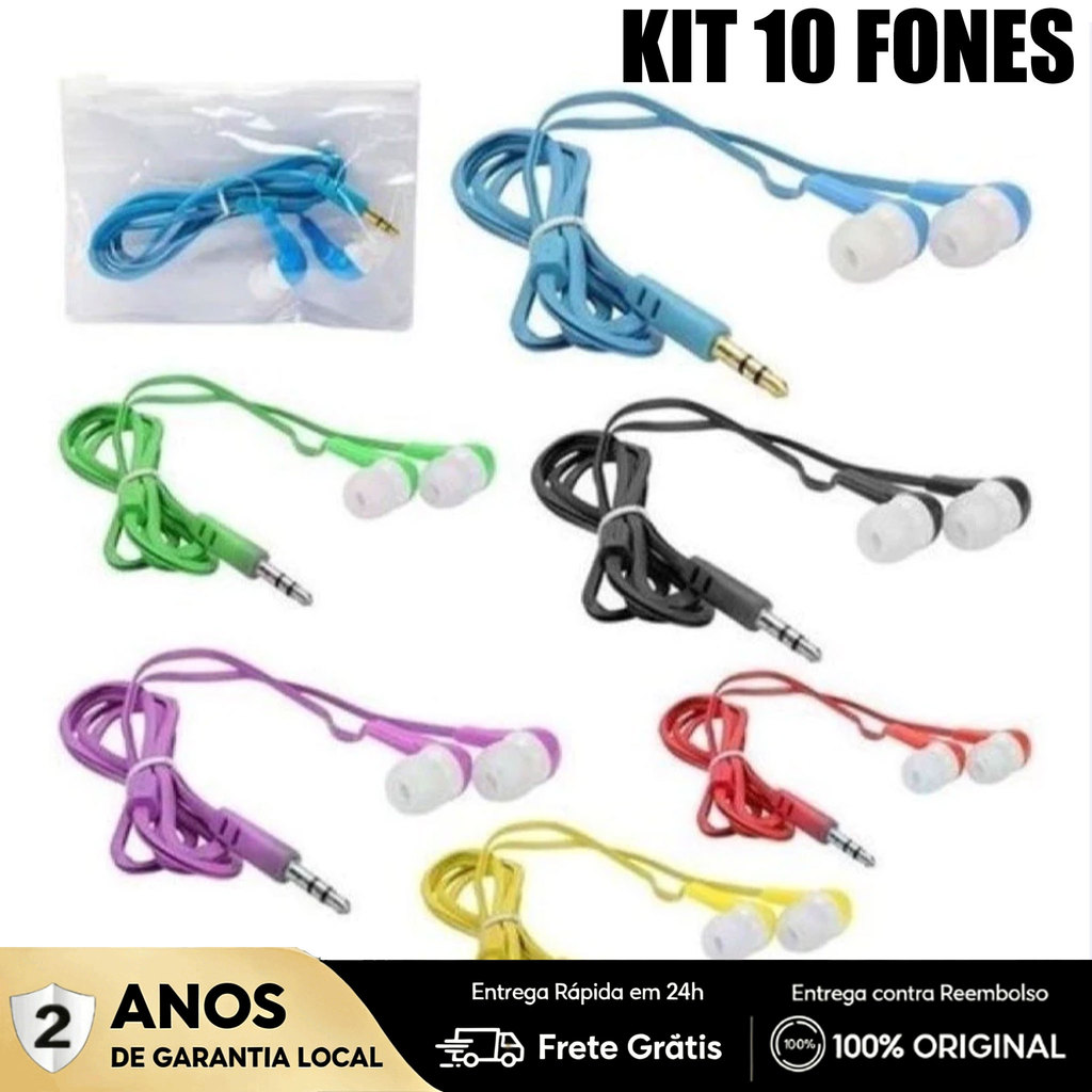 Kit De Fone De Ouvido Estéreo Intra-Auricular Com Fio É Adequado Para Todos Os Telefones De 3.5 Mm
