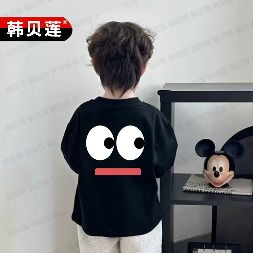 Meninos camiseta de manga comprida primavera outono novo estilo infantil estilo ocidental dos desenhos animados camisa d