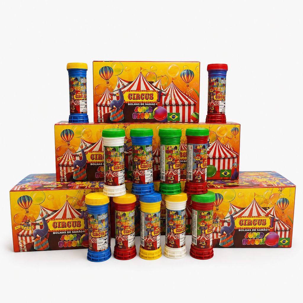 25 Unidades Bolhas Sabão Personalizada Palhaço Circo Lembrancinha Aniversario