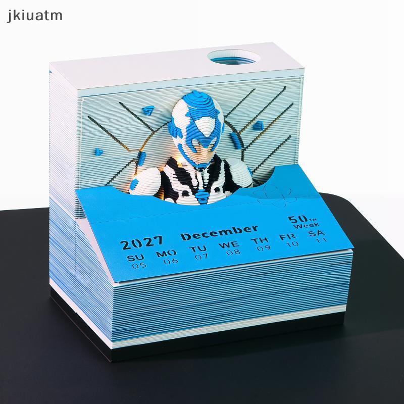 [jkiuatm] Time Piece 2027 Calendário De Mesa 3D Luz LED Removível Para Espaço De Trabalho Elegante BR