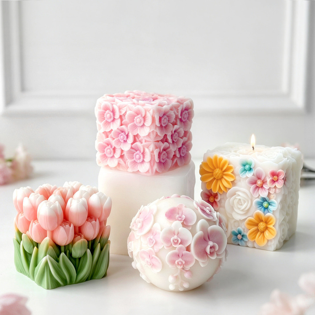 3D Flor Em Forma De Bola Alívio Vela Molde De Silicone Artesanal Sabão Para Perfumada Decoração Resina Cola Epoxy Fundiç
