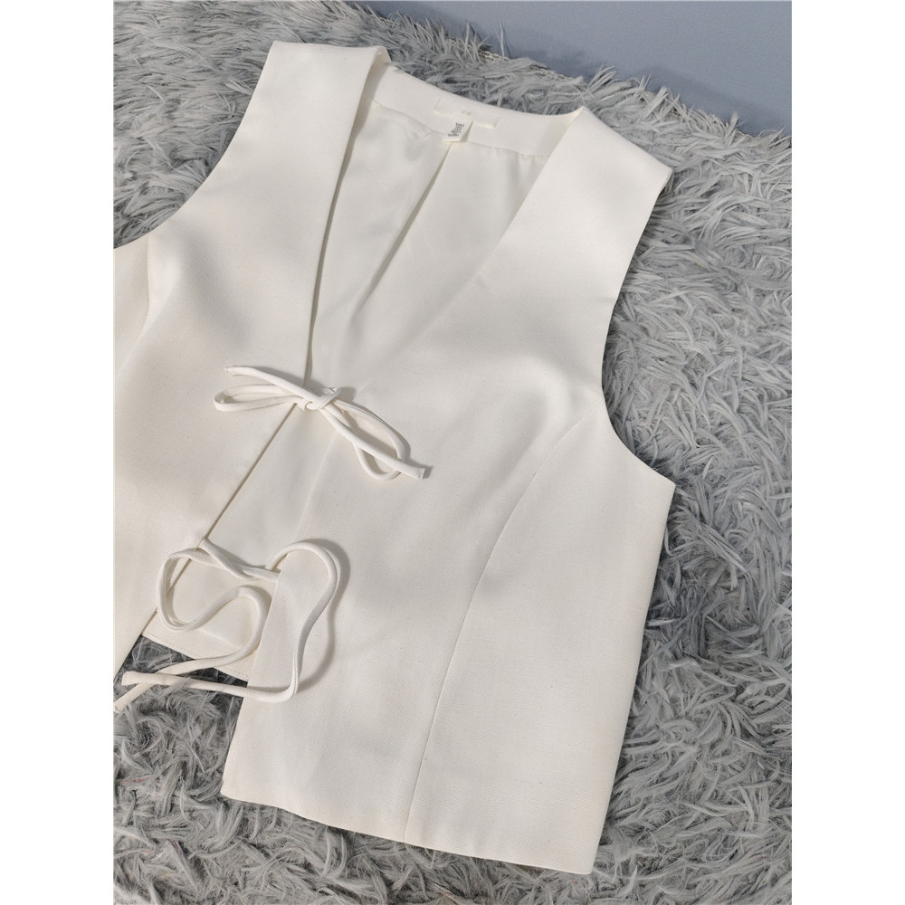 Comércio exterior H casa magro-ajuste mais magro olhar verão novo estilo exterior usar jogo interno simples branco renda