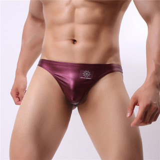 Novo estilo BRAVE PERSON roupa interior masculina couro patente couro falso europeu americano comércio exterior cuecas m