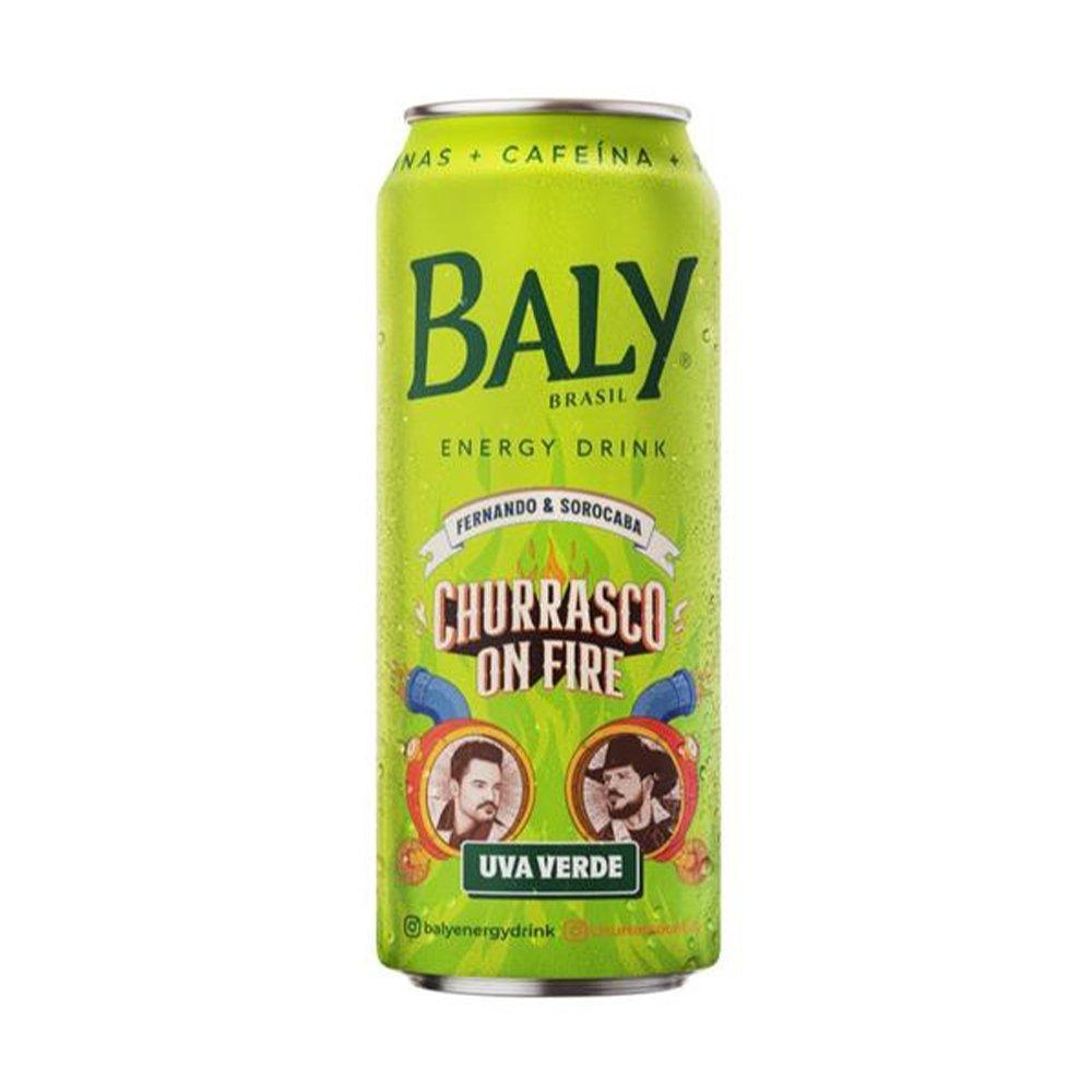 Energético Baly Churrasco On Fire Uva Verde 473ml - Embalagem com 6 Unidades