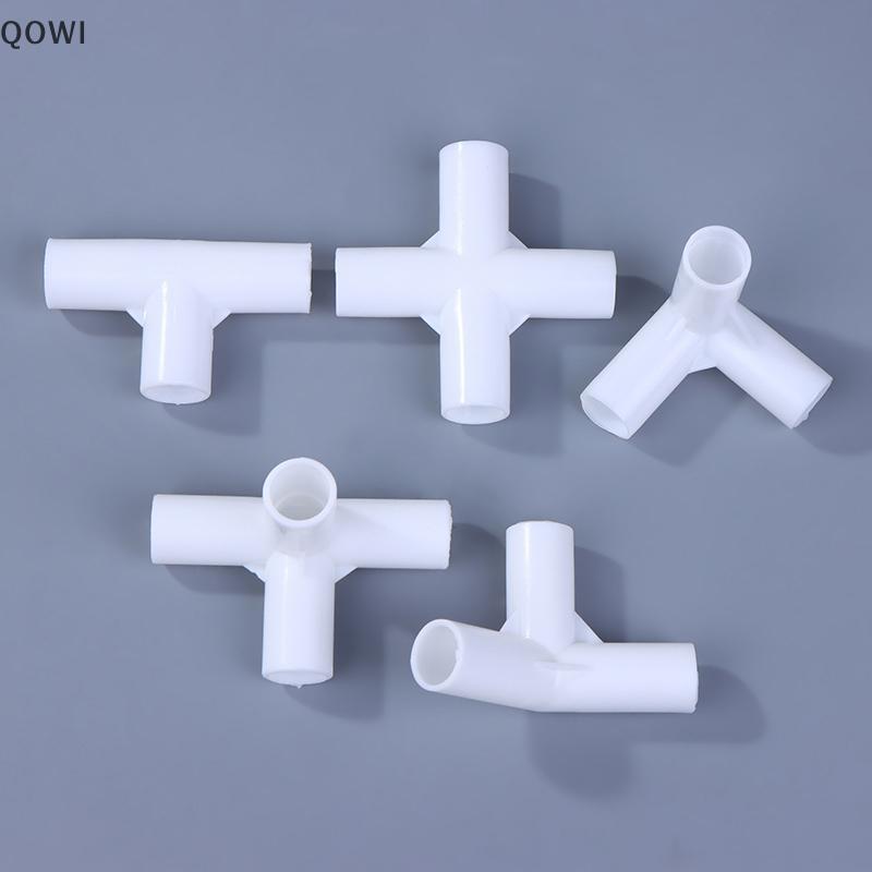 qo 10 Peças 12mm Conector De Tubo Branco De Plástico DIY Prateleira Tenda Montagem De Junta Fixa T Quatro Vias Cotovelo