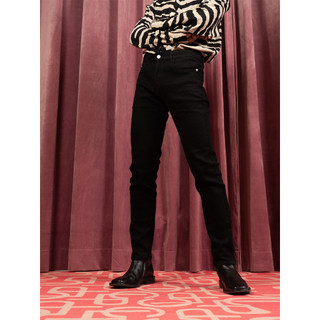 CLP Preto Skinny Jeans Masculino Elástico Slim-fit Pés Pequenos Retro Street Wear Casual High-End Alto