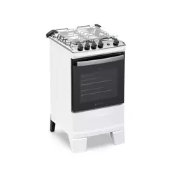 Fogão 4 Bocas Atlas Agile Up Com Mesa De Inox A Gás Bivolt Branco