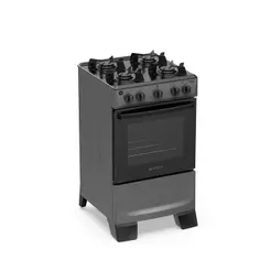 Fogão 4 Bocas Atlas Mônaco Lustro Com Mesa De Aço Bivolt Titanium
