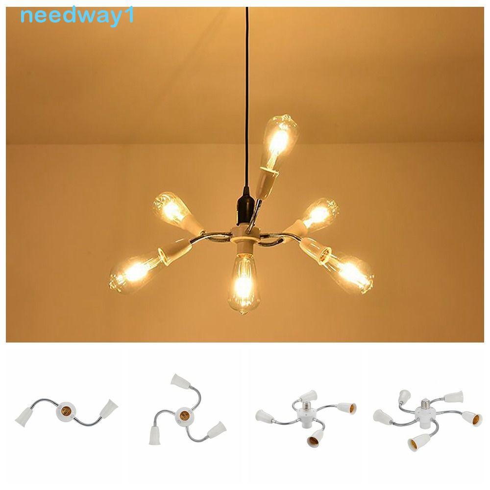 Conversor De Suporte De Lâmpada NEEDWAY E27 , Adaptador De Lâmpadas Flexíveis E27 Divisor De Soquete De Luz , Branco E27