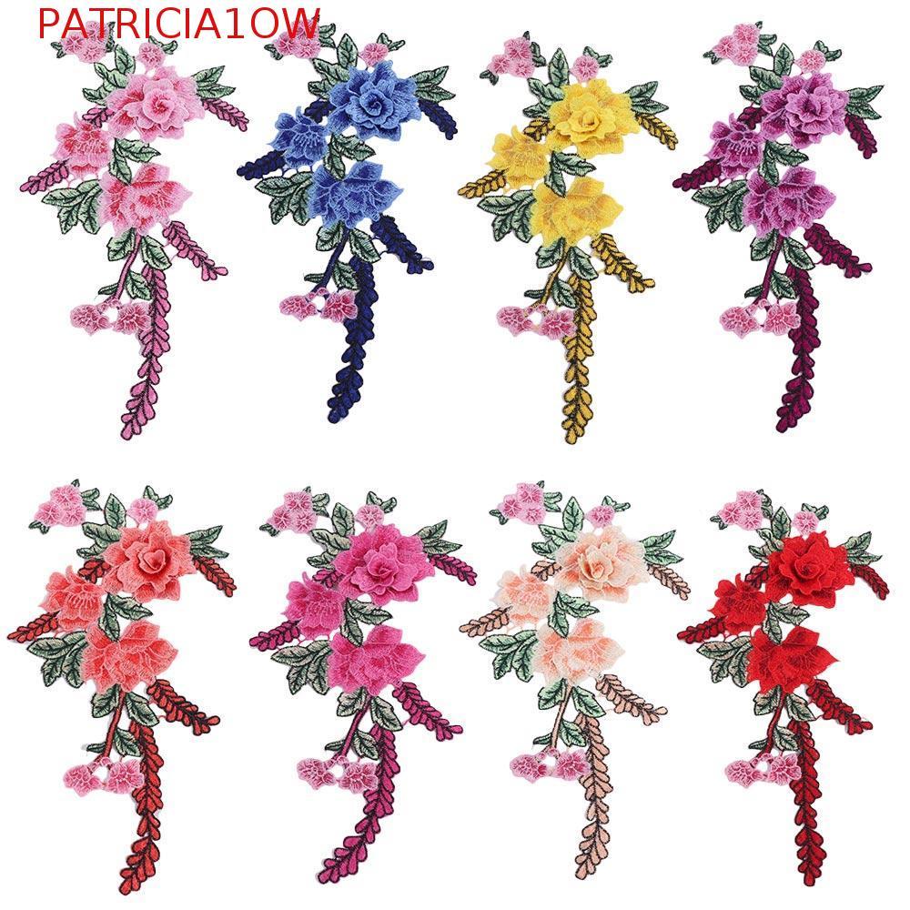PATRICIA1OW Patch Elegante Requintado Crachá Vestuário Costura Peônia Flor Cheongsam Bordado