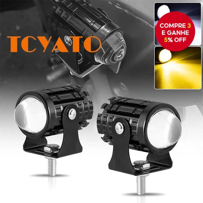 TCYATO Motocicleta LED Faróis Par Branco Amarelo 20W De Alta Qualidade 74SMD ilaw sa motor original Duplo Contato mio Es