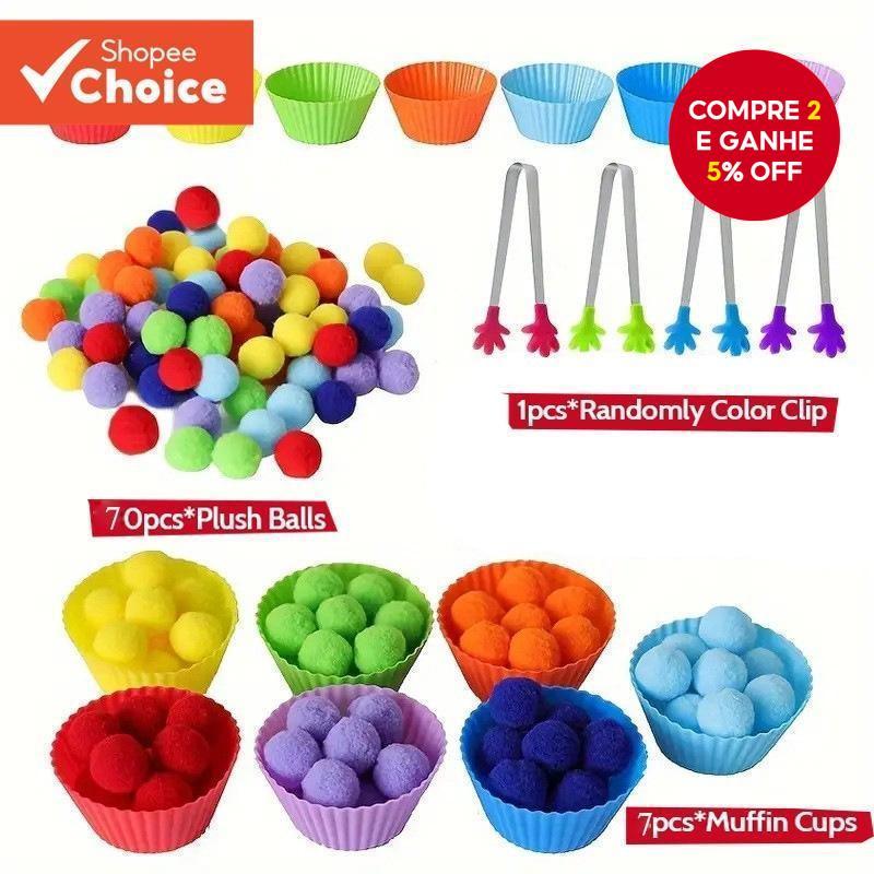 Montessori Auxiliares De Ensino Correspondência De Cores Educação Precoce Educacional Fuzzy Bola Brinquedo Crianças Fest