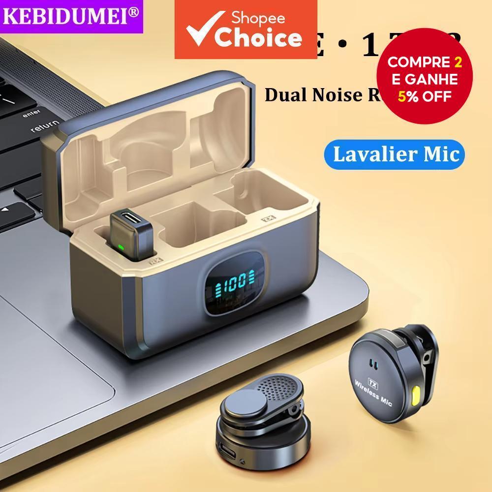 Microfone De Lapela Sem Fio De 2.4 Ghz Com Estojo De Carregamento Magnético Plug Play Audio Mic System Pro