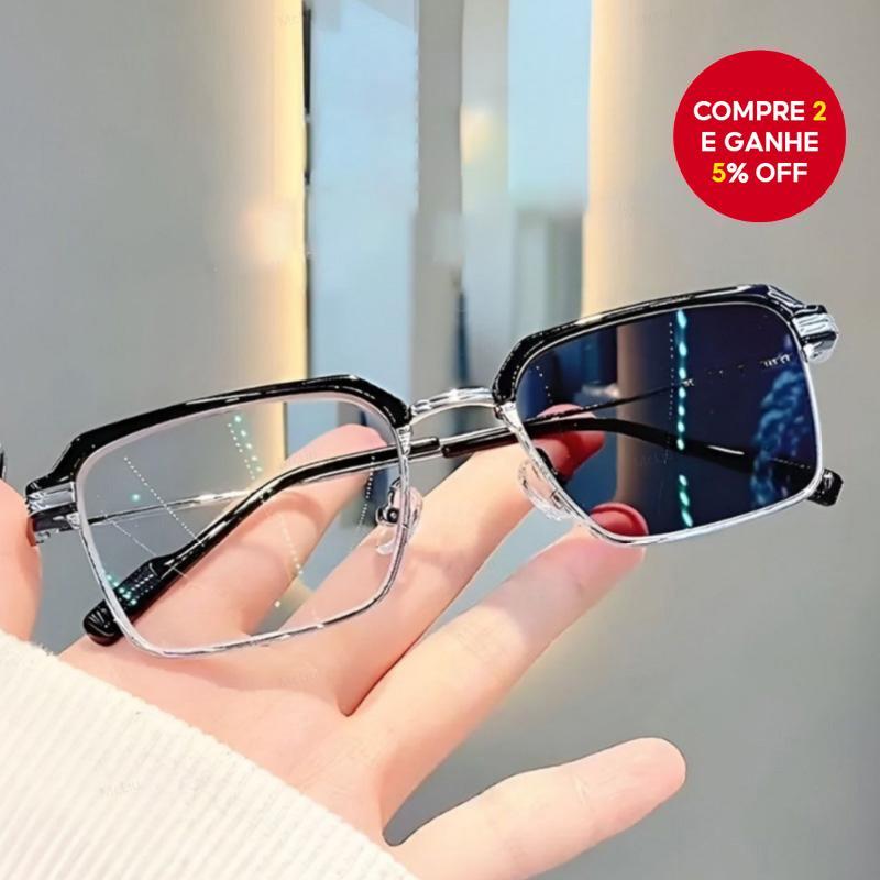 Óculos Fotocromáticos Fashion Unissex - Armação com Proteção UV400 e Filtro de Luz Azul