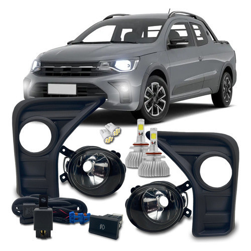 Kit Farol Milha Saveiro G8 2024 2025 + Kit Super Led 6000k