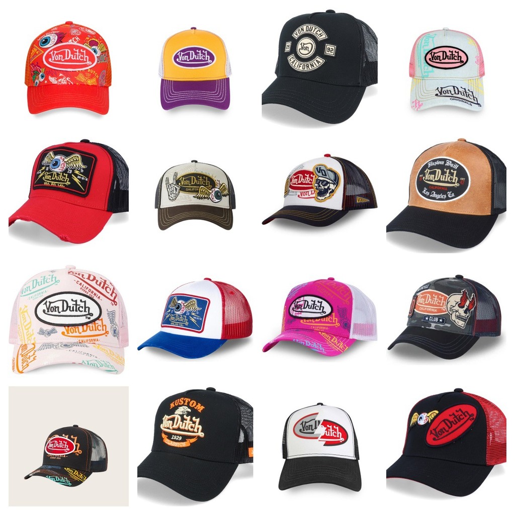 Frete Grátis Boné de beisebol adulto Von Dutch com bordado de caveira boné de malha respirável estilo urbano várias core