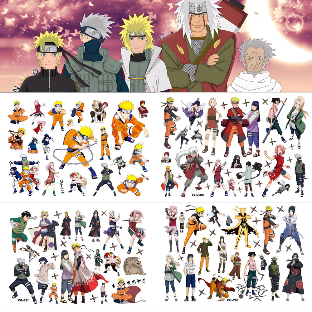 NARUTO NARUTO Tema Festa Crianças Tatuagem Adesivos Festa de Aniversário Tatuagem Adesivos Adesivos de Transferência de