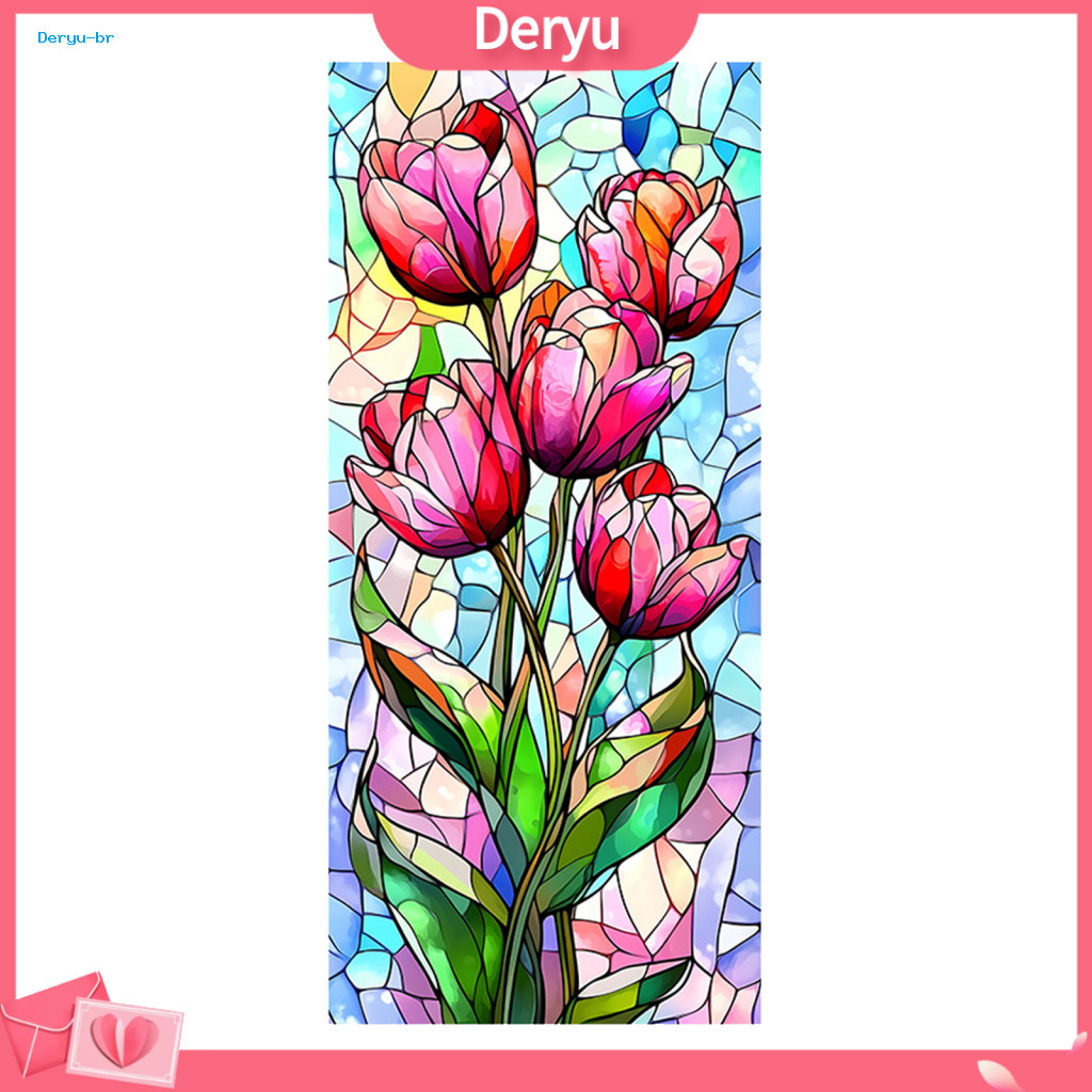 Smooth Surface Static Cling Window Sticker Privacy Film Stained Glass Floral Decorative Uv Blocking Heat Control for for