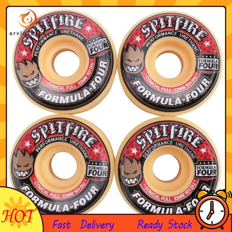 Rodas De Escovação De Rua Roda De Placa De Dança 52mm 101Duro Skate , Preto + Vermelho
