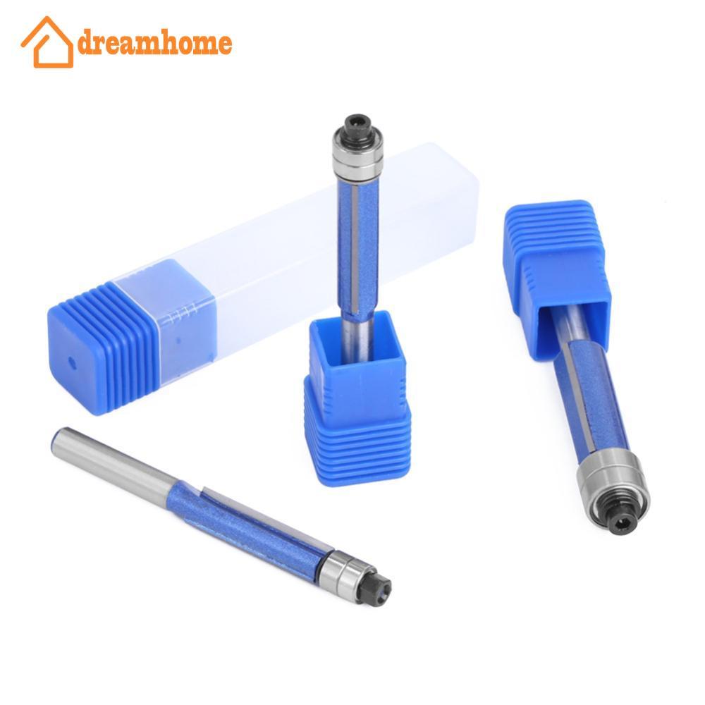 DREAMHOME 1/4pcs 1/4 " Shank Trim Router Bit Com 2 Lâminas De Rolamento Duplo Fresa De Madeira Para Ferramenta De Marcen