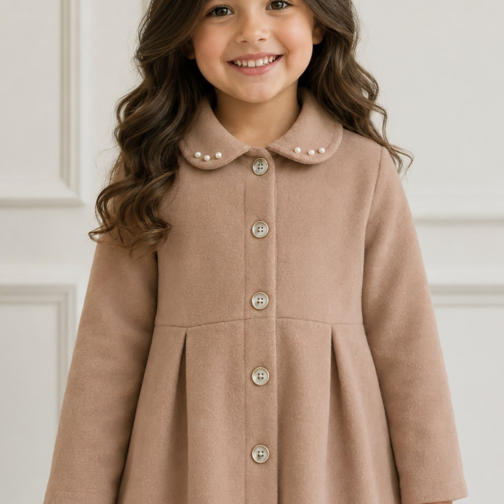 Casaco Infantil Bege Pérolas Bordado Soft TÉRMICO THERMO PETTENATI 50 UV+
