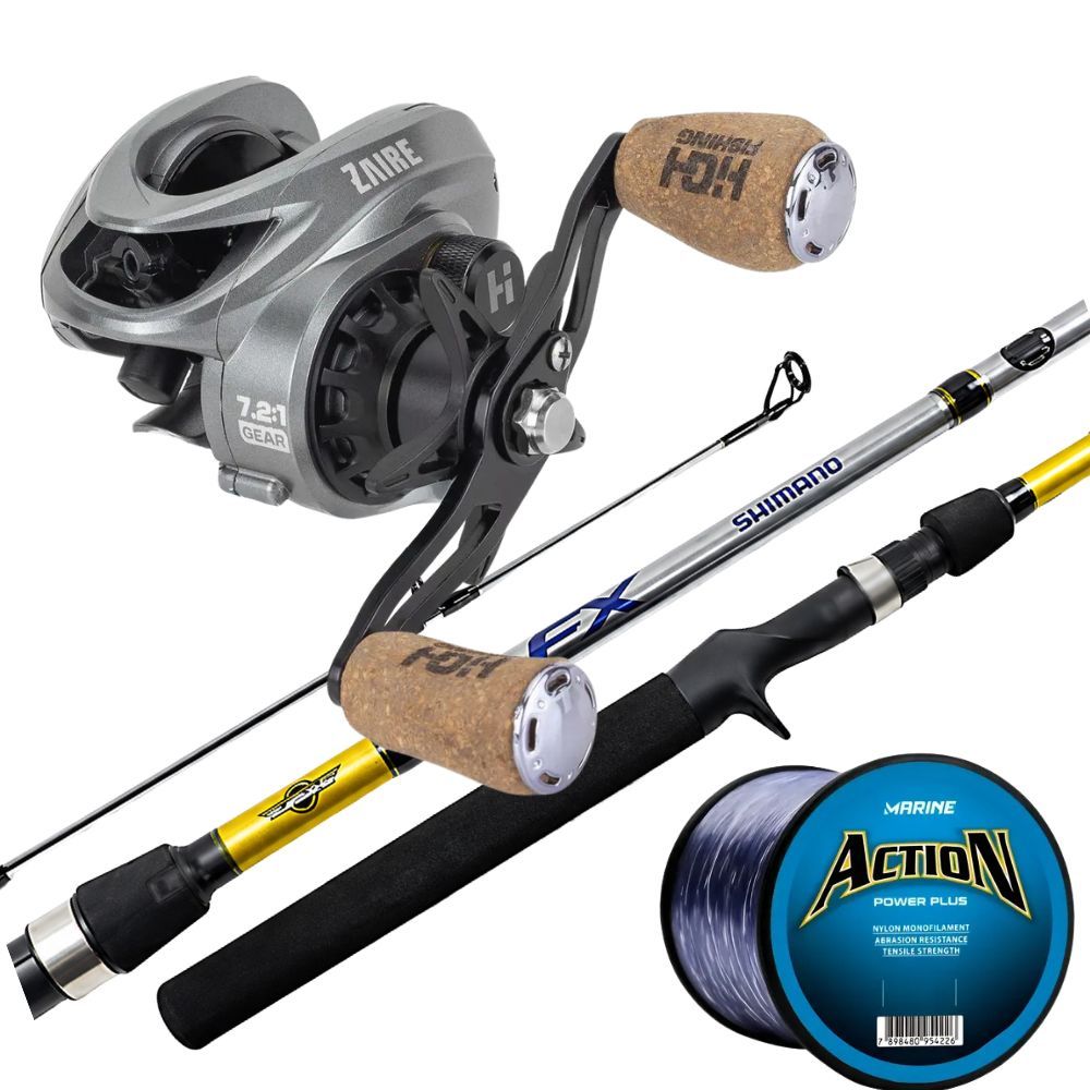 Kit Pesca 18kg Vara Shimano Fx Carretilha Zaire Linha Mono