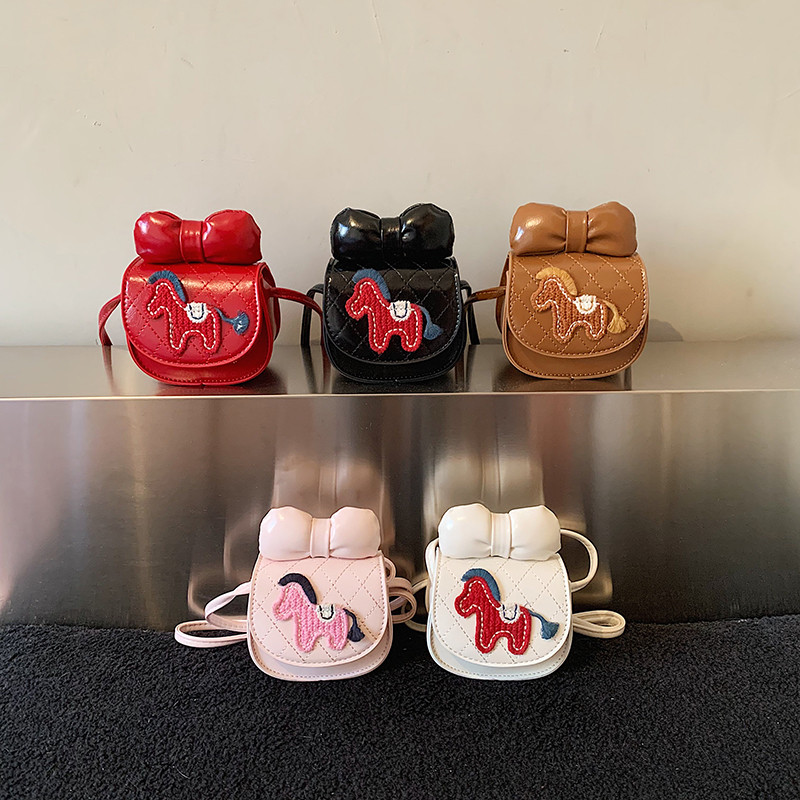Bonito engraçado bordado crianças saco do mensageiro do bebê menina moda arco vermelho bolsa de ombro nicho na moda All-