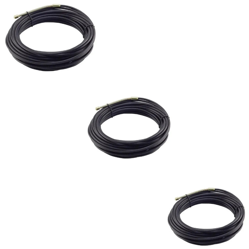 KIT3 PASSA FIO PRETO C/ALMA DE AÇO 15M - FORCELINE