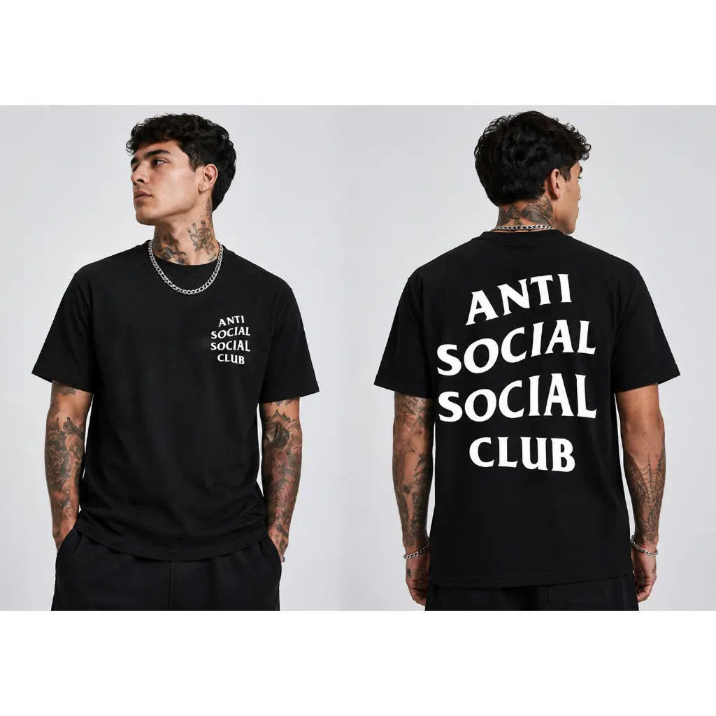 Camiseta Premium Anti Social Social Club 100% Algodão Estampa Durável Design Minimalista para Looks Casuais