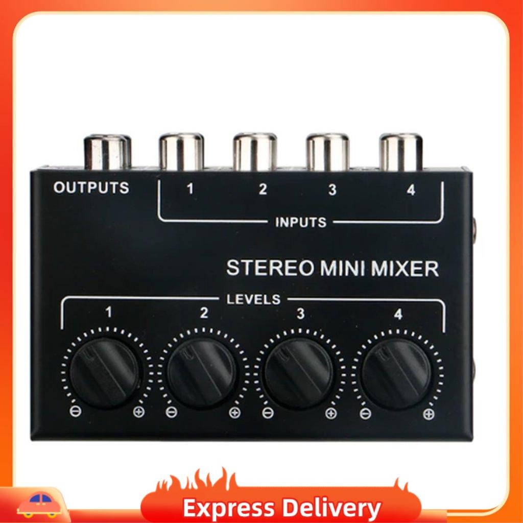[Entrega Rápida BRY8] Mixer Estéreo Passivo De 4 Canais Mini De Áudio Entrada De Som Portátil Ultra Baixo Ruído Para Est