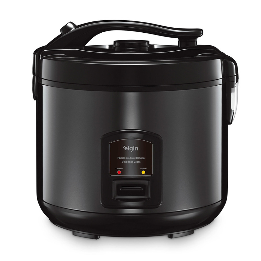 Panela Elétrica de Arroz Visio Rice Glass 10 Xícaras 700W Preta com Tampa de Vidro e Acessórios 