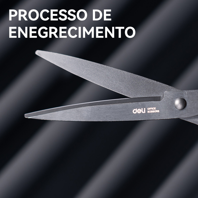 Tesoura Multiuso Deli Aço Inox Lâmina Afiada Escritório Escola Papel e Artesanato · foto 2