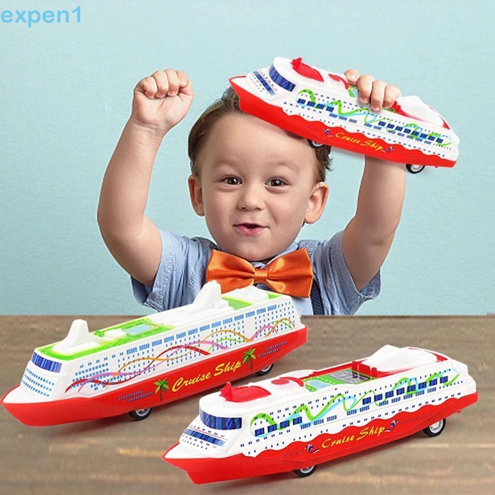 EXPEN Navio A Vapor Deslizante , Modelo De Barco De Cruzeiro De Coleção Mini Veículo Brinquedo Puxar Para Trás