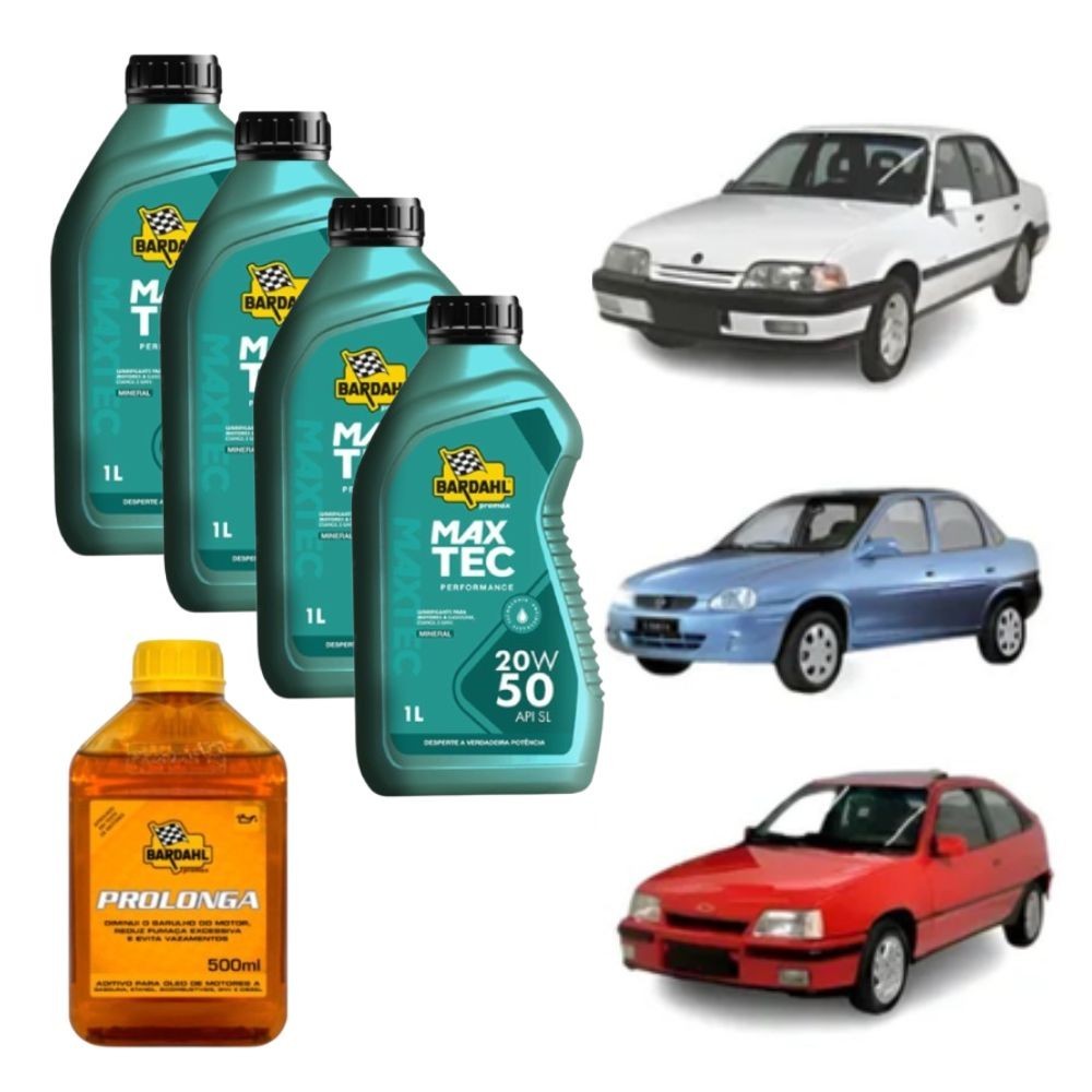 Kit Bardahl 4 óleos 20w50 Mineral E Aditivo Prolonga 500ml