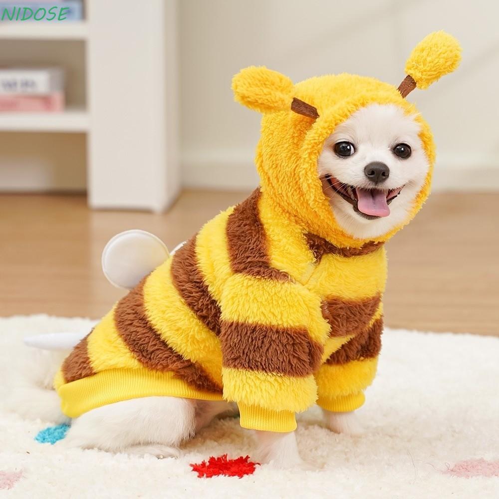 Fantasia De Animal De Estimação De Abelha NIDOSE , Roupa De Casaco De Cachorro De Lã PU Quente De Pelúcia , Extravagante
