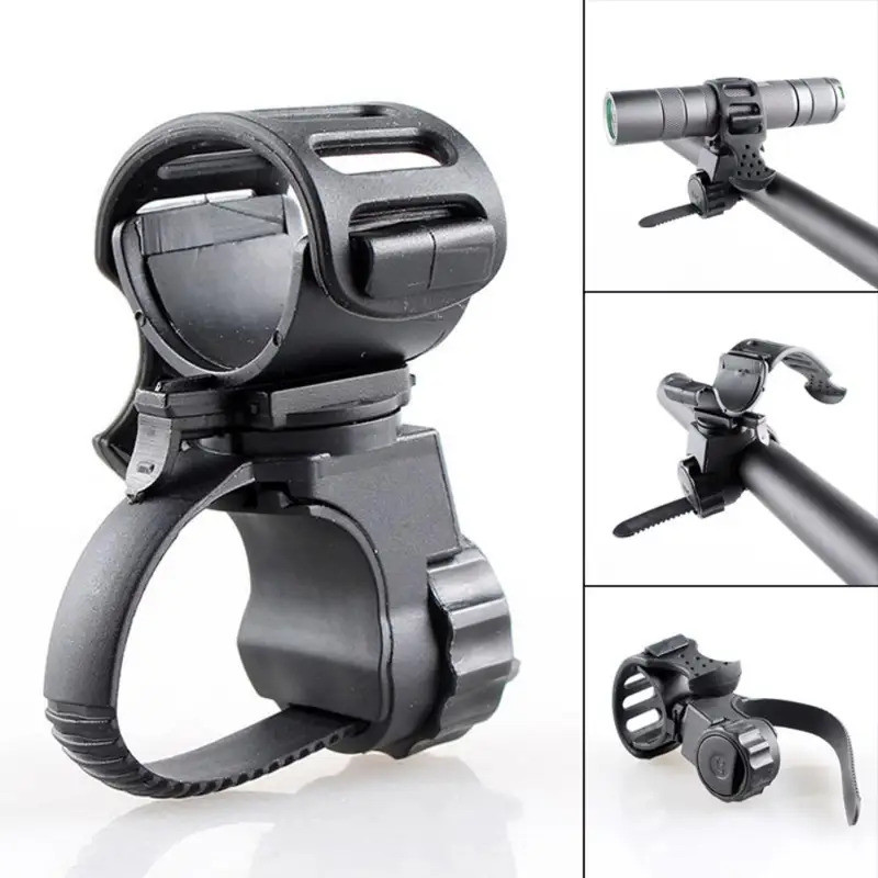 Suporte de lâmpada para guidão de bicicleta, suporte para lâmpada de bicicleta, clipe de lanterna giratório de 360 graus