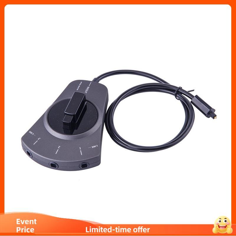 Caixa Digital Toslink Switch Hub De 3 Vias Para DVD CD Player Comutação De Áudio De Fibra Óptica