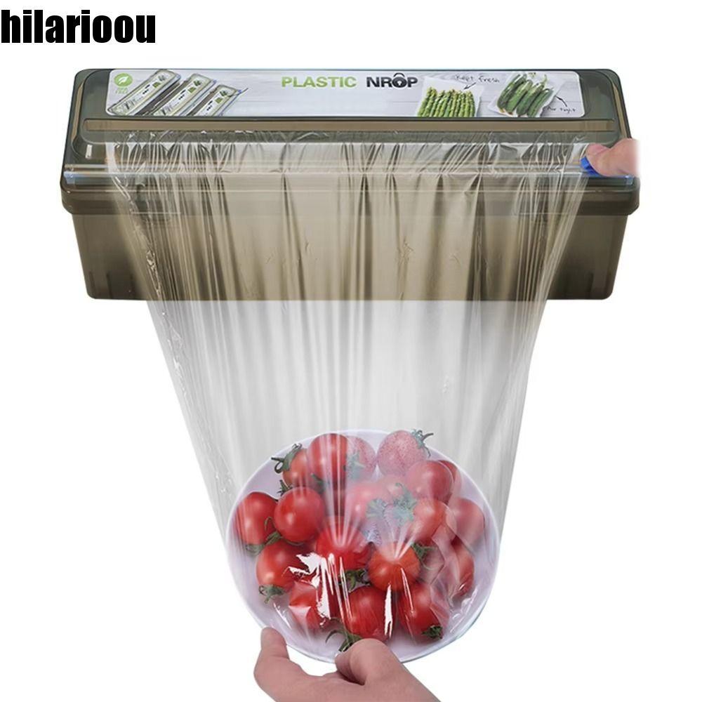 Distribuidor De Envoltório De Alimentos HILARIOOU , Cortador De Filme Plástico Reutilizável Com Suporte De Folha , Corte