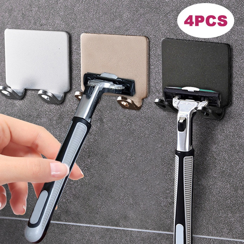 Suporte de Barbear em Aço Inoxidável para Banheiro, Suporte para Lâmina de Barbear Masculina, Sem Necessidade de Furação
